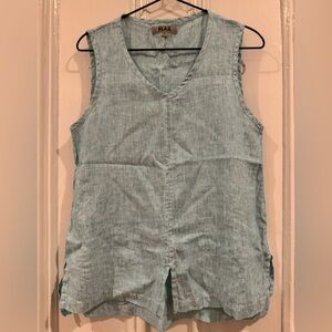 Flax Linen Light Green Sleeveless Top - Women’s Size Small